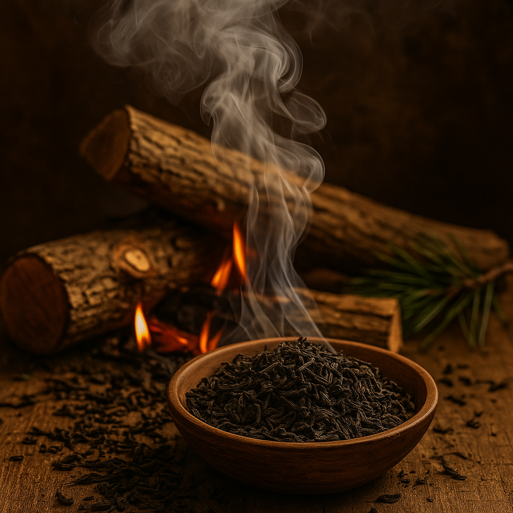Oak and pine smoked lapsang souchong loose leaf tea
